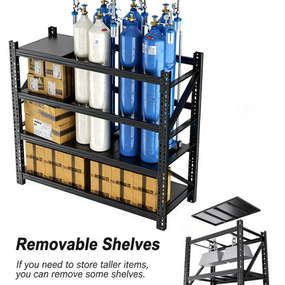 5 Sets Garage Storage Shelves,73"H*48"W*22.4"D Heavy Duty 4-Tier Metal Shelving Unit with Adjustable Shelves Industrial Garage Shelving for Garage Organization & Warehouse Storage