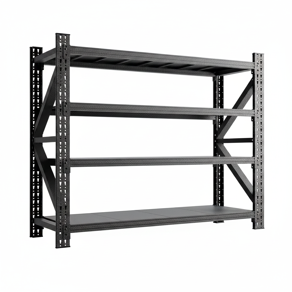 Heavy Duty Garage Storage Shelves, 71" Wide Metal Shelving Unit, 6000LBS Capacity, 4-Tier Adjustable Industrial Rack for Warehouse Basement Shop, 71" W X 24" D X 69" H