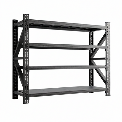 Heavy Duty Garage Storage Shelves, 71" Wide Metal Shelving Unit, 6000LBS Capacity, 4-Tier Adjustable Industrial Rack for Warehouse Basement Shop, 71" W X 24" D X 69" H