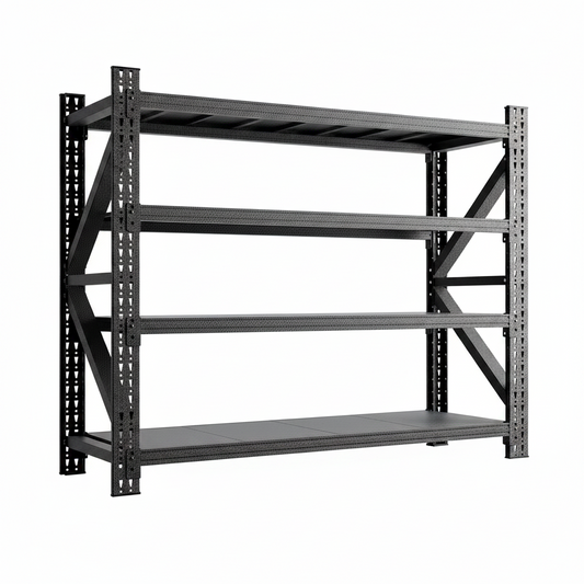 Heavy Duty Garage Storage Shelves, 71" Wide Metal Shelving Unit, 6000LBS Capacity, 4-Tier Adjustable Industrial Rack for Warehouse Basement Shop, 71" W X 24" D X 69" H