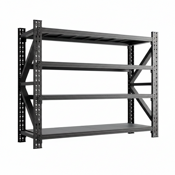 Heavy Duty Garage Storage Shelves, 71" Wide Metal Shelving Unit, 6000LBS Capacity, 4-Tier Adjustable Industrial Rack for Warehouse Basement Shop, 71" W X 24" D X 69" H